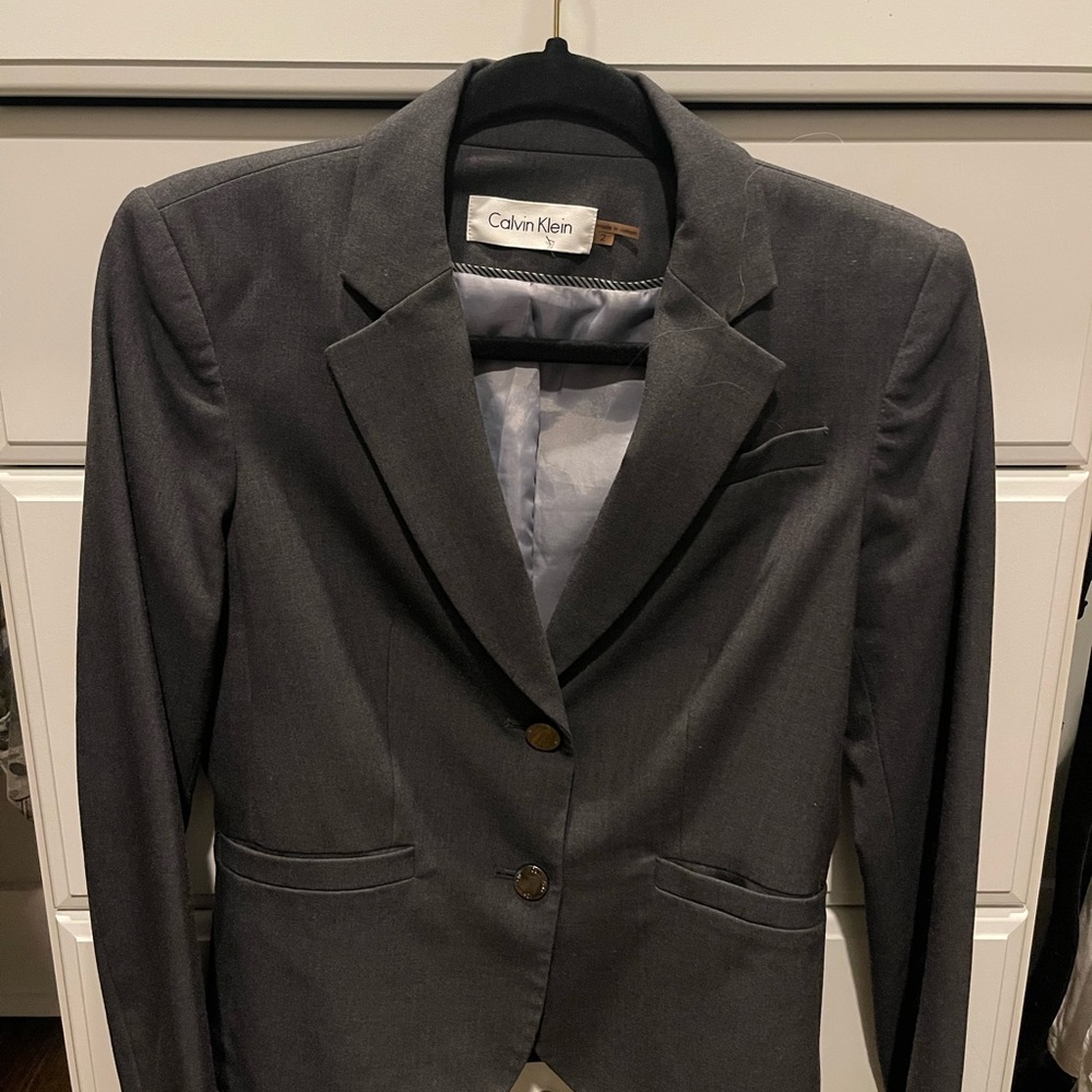 Calvin Klein Charcoal Pant Suit Set